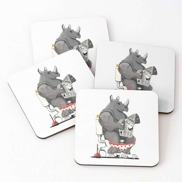 Item preview, Rhino on the Toilet, funny Animal Safari Bathroom Joke designed and sold by Wyattdesign.