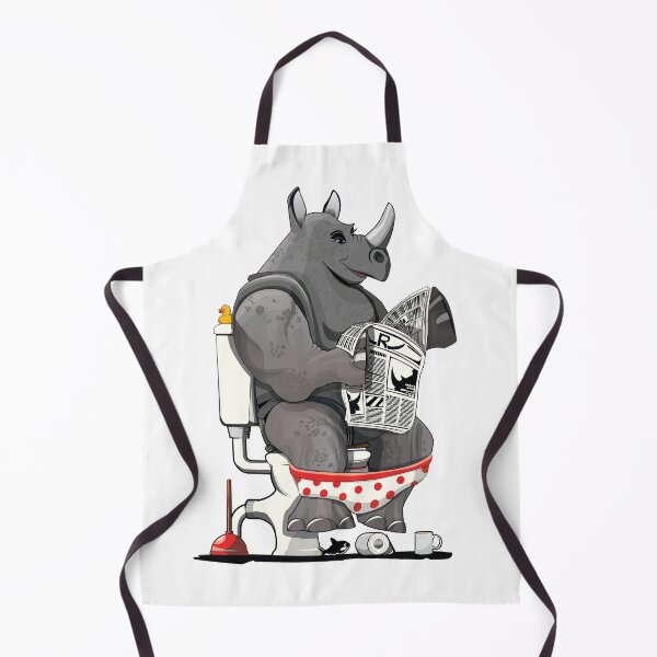 Item preview, Rhino on the Toilet, funny Animal Safari Bathroom Joke designed and sold by Wyattdesign.
