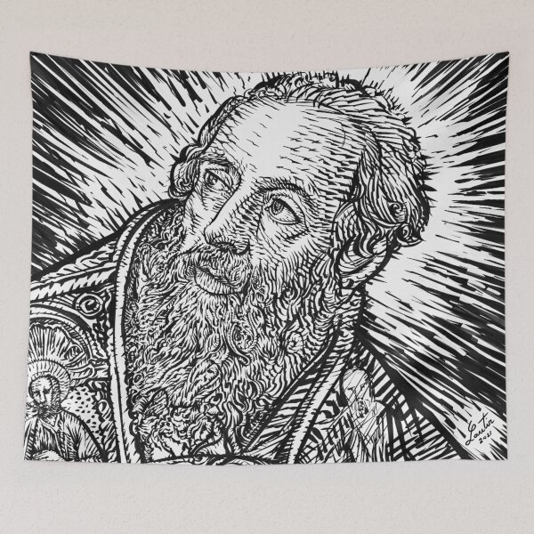 Item preview, SAINT AUGUSTINE of HIPPO - ink portrait designed and sold by lautir.