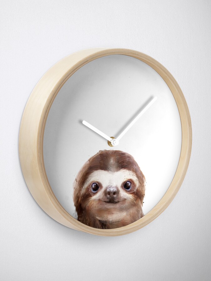 Thumbnail 1 of 4, Clock, Little Sloth designed and sold by AmyHamilton.