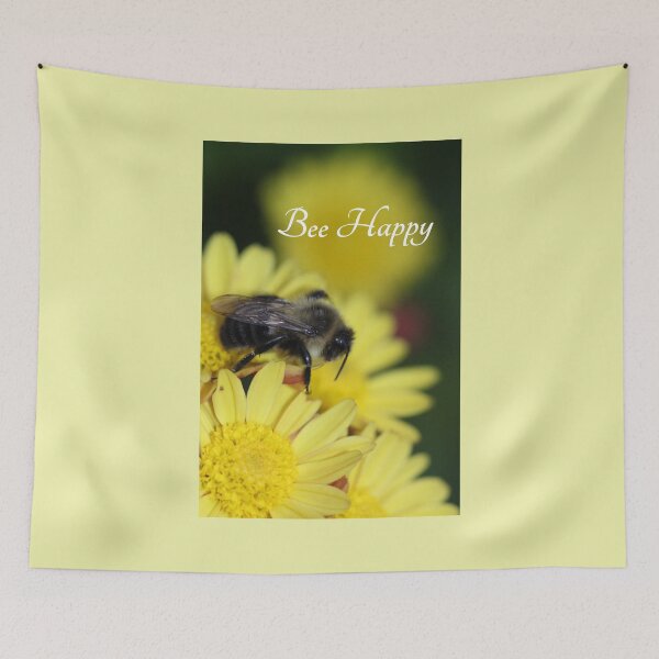 Item preview, Bee Be Happy Chrysanthemum Yellow Flowers  designed and sold by JariHawk.