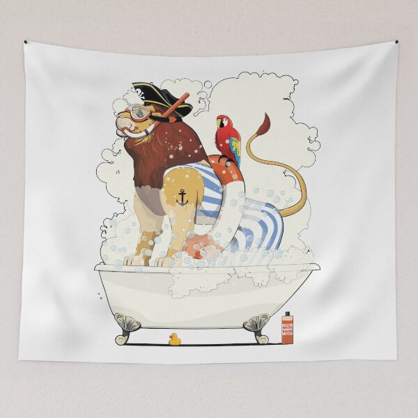 Item preview, Lion in the Bath, funny Animal Safari Bathroom Joke designed and sold by Wyattdesign.