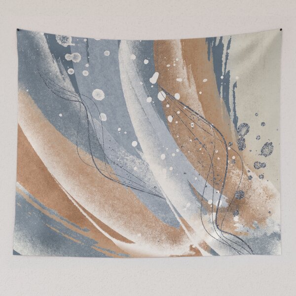 Item preview, Abstract Rushes in Symphony Blue and Beige designed and sold by simplydesignart.