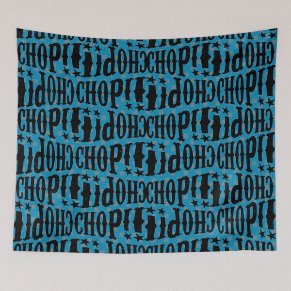 Item preview, chop blue and gray classic comicbook style typography designed and sold by Fashionmonger.