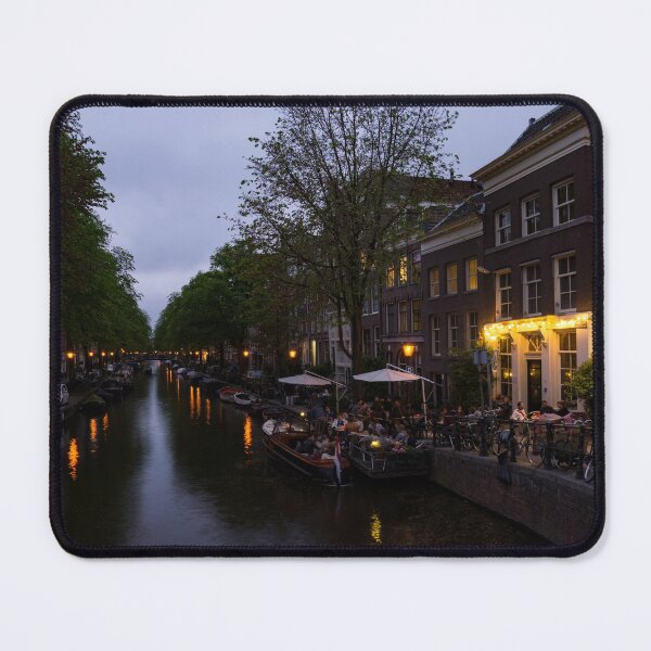 Item preview, Springtime Amsterdam - Canalside Restaurant With a Terrace in Jordaan designed and sold by Georgia Mizuleva.