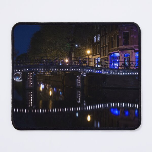 Item preview, Magical Amsterdam Night - Blue, White and Purple Lights Symmetry designed and sold by Georgia Mizuleva.