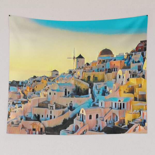Item preview, Vista de Santorini designed and sold by Sofia-Draws.