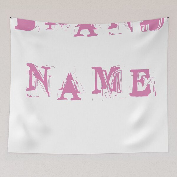 Item preview, pink brand name designed and sold by Cat Bruce.