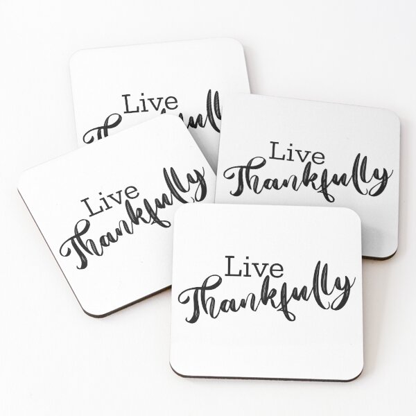 Item preview, Live Thankfully Black Calligraphy designed and sold by amazingjoy.