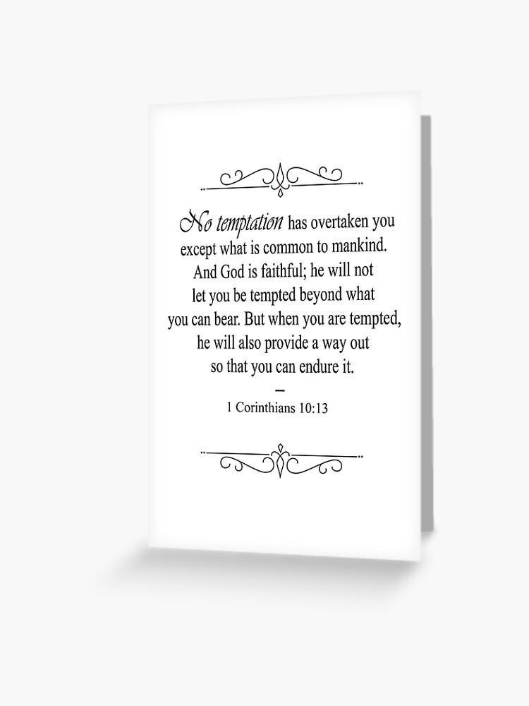 1 Corinthians 10 13 Bible Verse Greeting Card By Ourlordslove Redbubble