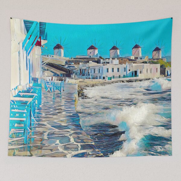 Item preview, Streets of Mykonos designed and sold by Sofia-Draws.