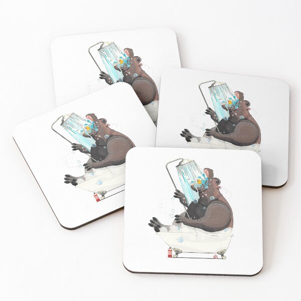 Item preview, Hippo in the Bath, funny Animal Safari Bathroom Joke designed and sold by Wyattdesign.