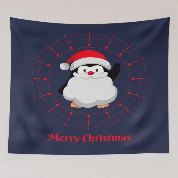 Item preview, Merry Christmas Cute  Penguin Wearing A Santa Hat & Beard designed and sold by LMcDs.