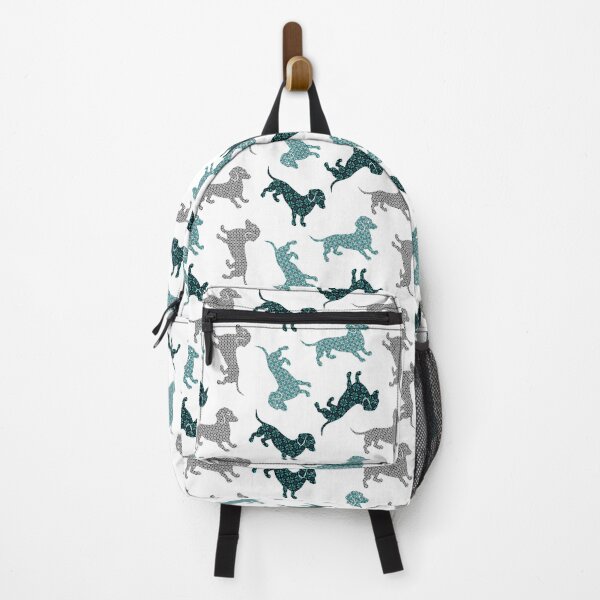 Item preview, Dachshunds in Damask Green designed and sold by AntiqueImages.
