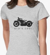 Old's Cool - Vintage Motorcycle Silhouette (Black) Women's Fitted T-Shirt