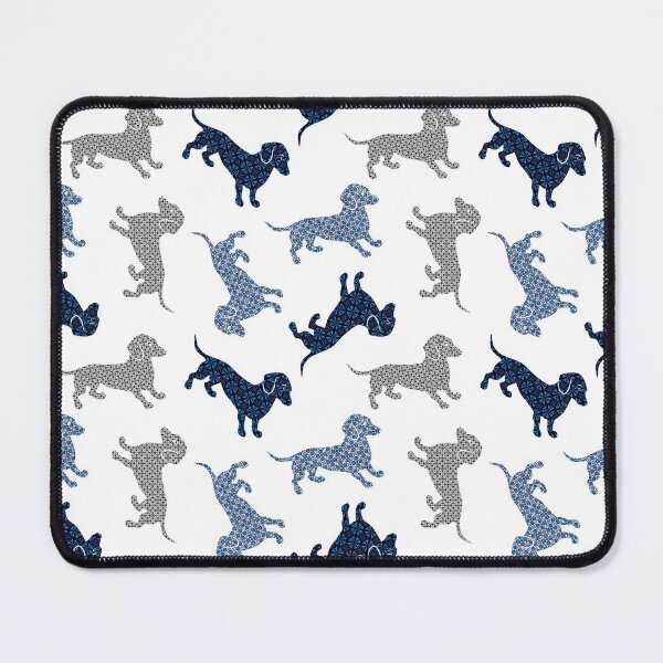 Item preview, Dachshunds in Damask Blue designed and sold by AntiqueImages.