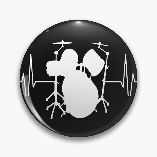 Item preview, Drumset with heartbeat in white designed and sold by LindaLG.