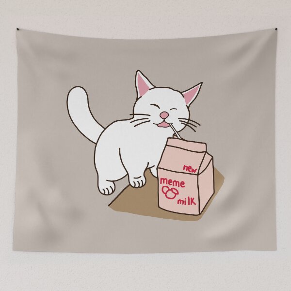 Item preview, Funny Cat Drinking Milk designed and sold by Luan Huynh.