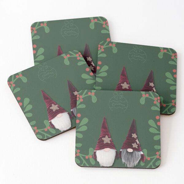 Item preview, Christmas green decoration with gnomes designed and sold by joliartmedia.