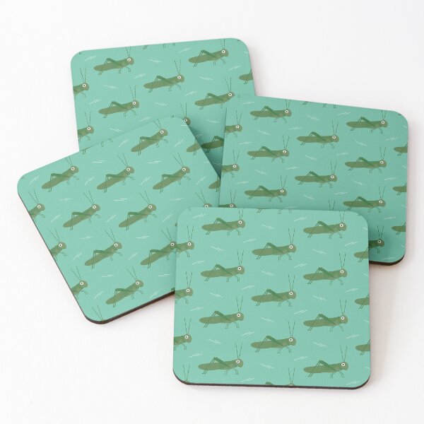 Item preview, Grasshoppers on blue designed and sold by reneesillus.