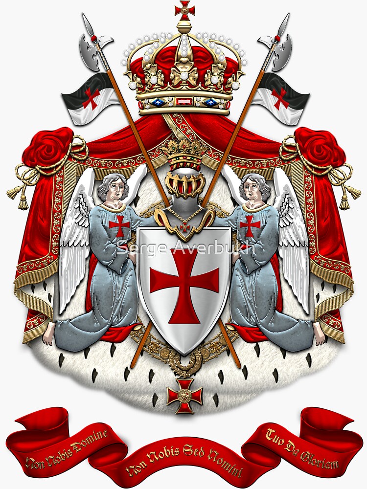 Knights Templar Coat Of Arms Over White Leather Sticker For Sale By Serge Averbukh Redbubble 6965