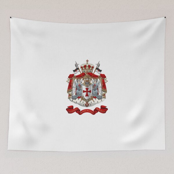 Item preview, Knights Templar - Coat of Arms over White Leather designed and sold by Serge Averbukh Art Studio.