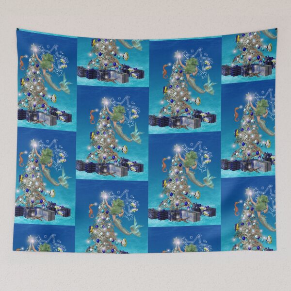 Item preview, A Magical Mermaid Christmas, putting the lights on the tree. designed and sold by LoneAngel.