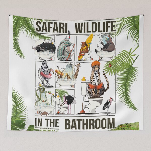 Item preview, Safari Wildlife in the Bathroom, funny Animal Bath and Toilet Jokes designed and sold by Wyattdesign.