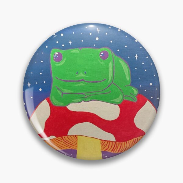Item preview, Frog Sitting on Mushroom Acrylic Painting designed and sold by Ellora  Roy.