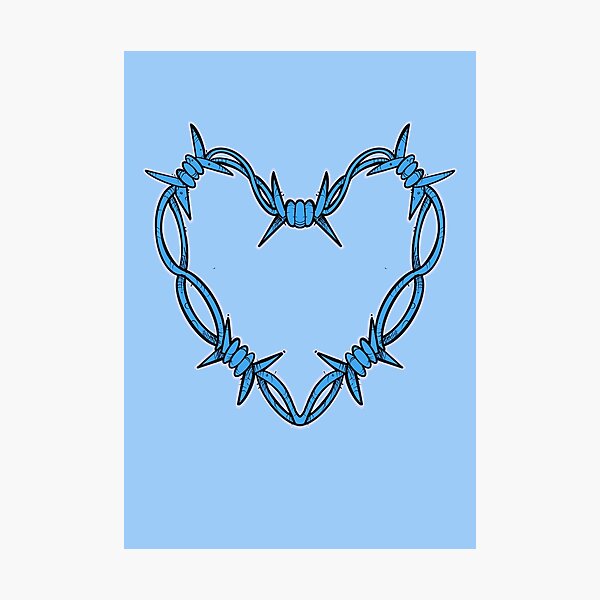 Item preview, Blue barbed wire heart designed and sold by weilertsen.