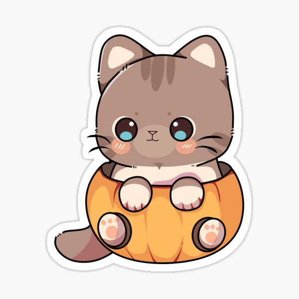 STICKERS x 10 Cat Kitty Vintage Pumpkin Teacup DJ Kitten Cartoon