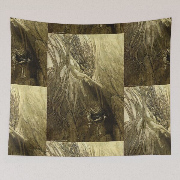 Item preview, Alberich Steals the Rhinegold and Rushes Off - Arthur Rackham designed and sold by Vintage Designs +.