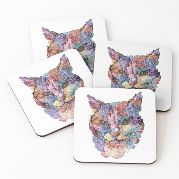 Item preview, Cat, Cat Lover Gift, Cat Floral, Flower Cat, Floral Cat, Cat Art, Cat Owner, Cat feminine designed and sold by Beaniebow.