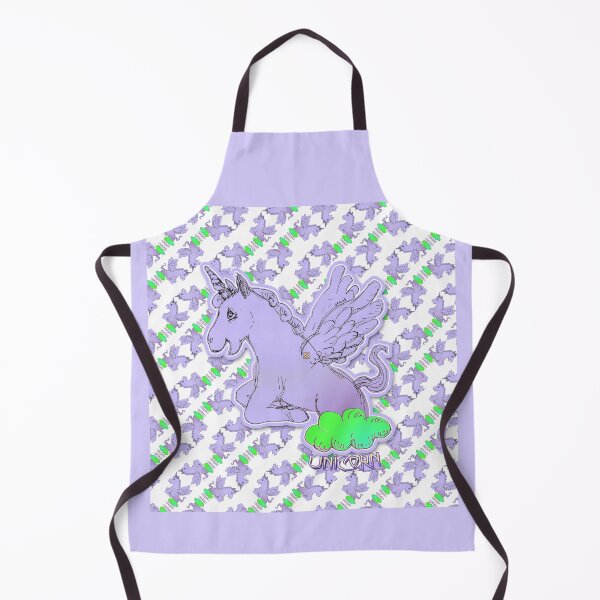 Item preview, Lila Unicorn Horse Popping Up From A Cloud (Original Drawing by ACCI) designed and sold by VanyssaGraphics.
