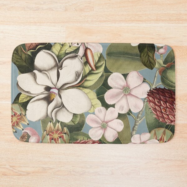 Item preview, Vintage White Magnolia And Balsam Tree Flowers Illustration designed and sold by TrulyEpoque.