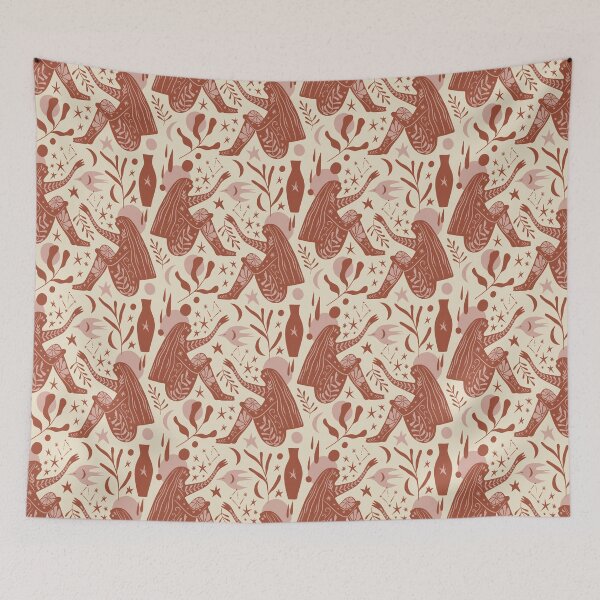 Item preview, Naive Witchy Woman witch Celestial Elements and Florals Pattern designed and sold by nouveaudecor.