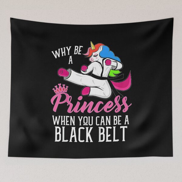Item preview, Kids Taekwondo Unicorn Why Be A Princess Be A Black Belt  designed and sold by JotarO1xkio.