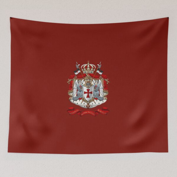 Item preview, Knights Templar - Coat of Arms over Red Velvet designed and sold by Serge Averbukh Art Studio.