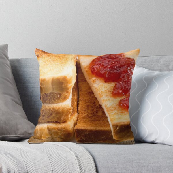Item preview, Toasted slices of bread with strawberry jam close-up designed and sold by vladromensky.