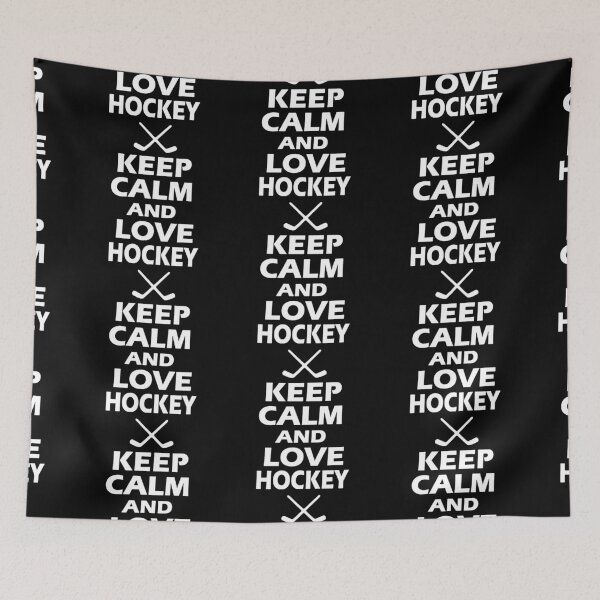 Item preview, Keep Calm and Love Hockey Snow Hockey Art Design Happy Apparel Essential Inspiration Joy Mood Funny designed and sold by DesignByHeartUK.
