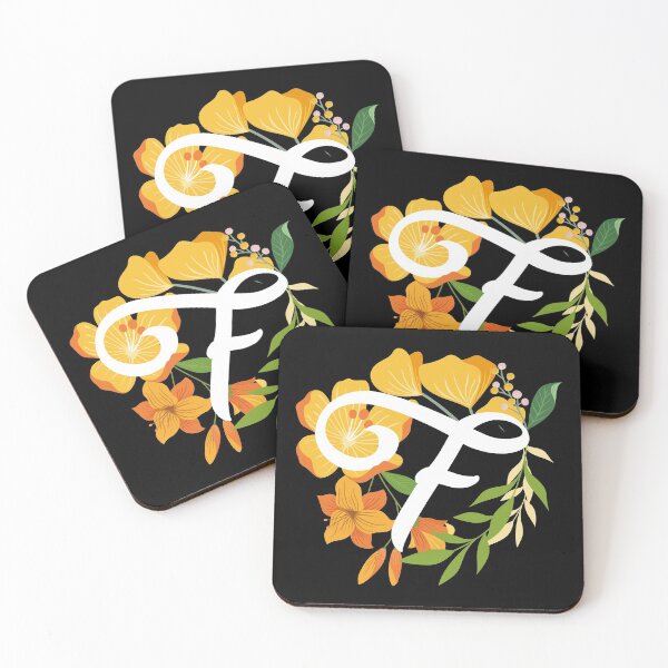 Item preview, Letter F Capital Alphabet Flowers Monogram Initial Garden designed and sold by skulltshirt.