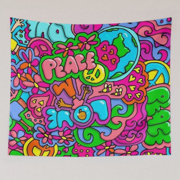 Item preview, Peace And Love Illustration  designed and sold by TheSkullArmy.