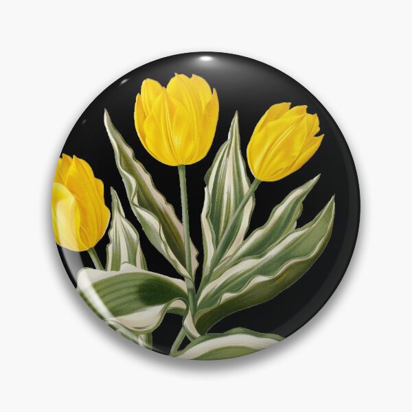 Item preview, Variegated yellow Tulips - botanical illustration designed and sold by chimakingthings.
