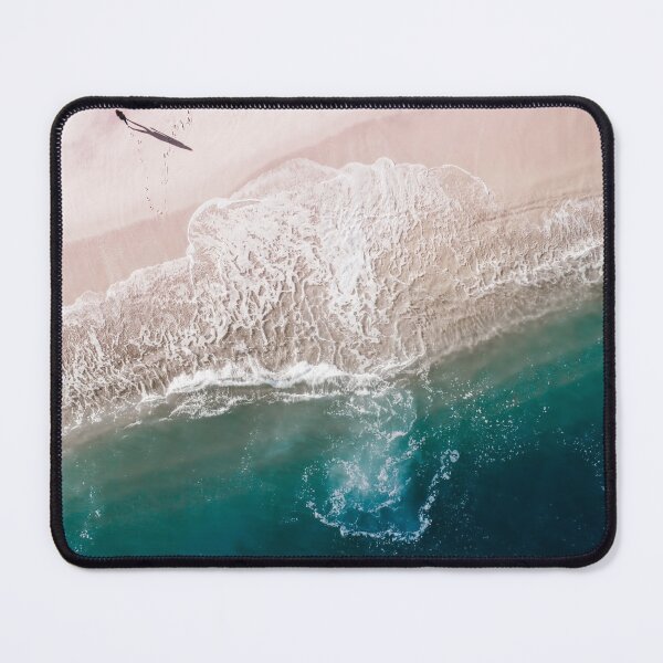 Item preview, Aerial Ocean Walk - Beach Print - Pink Sand - Crashing Waves - Sea Travel photography designed and sold by Ingrid Beddoes Photography.