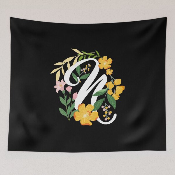 Item preview, Letter N Capital Alphabet Flowers Monogram Initial Garden designed and sold by skulltshirt.