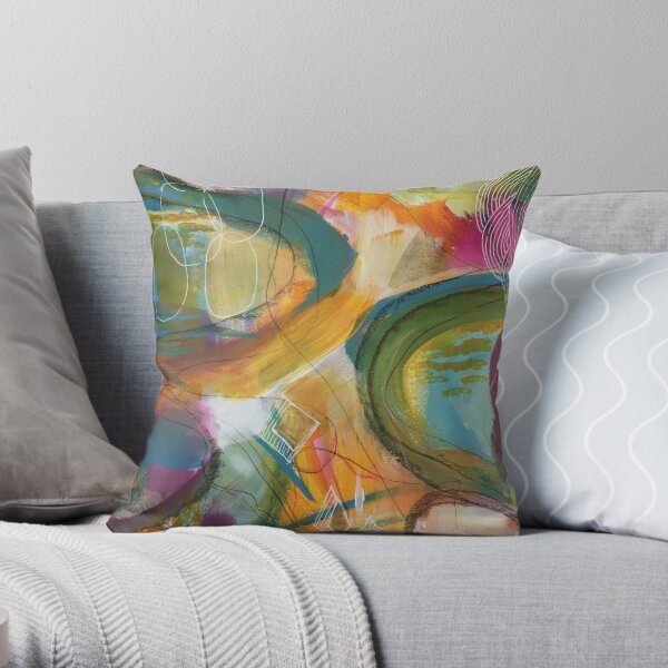 New Day Abstract Throw Pillow