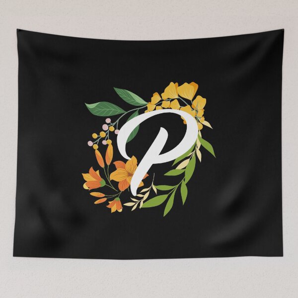 Item preview, Letter P Capital Alphabet Flowers Monogram Initial Garden designed and sold by skulltshirt.