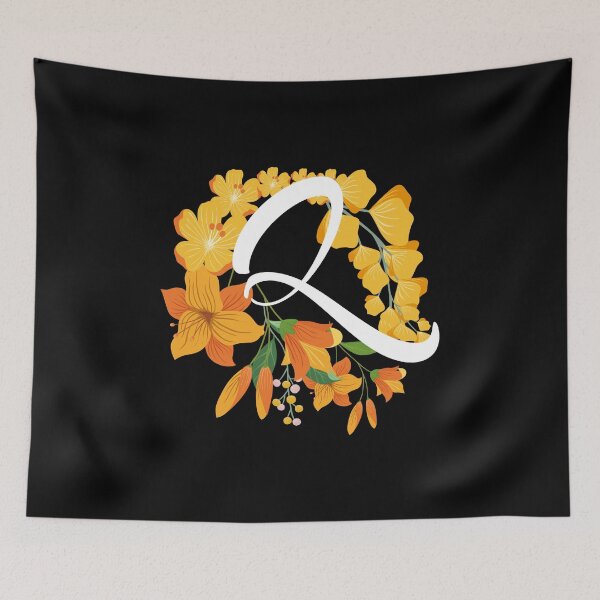 Item preview, Letter Q Capital Alphabet Flowers Monogram Initial Garden designed and sold by skulltshirt.