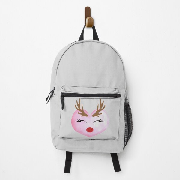 Item preview, Cute girl reindeer face on pink heart background designed and sold by Brightful Creations .