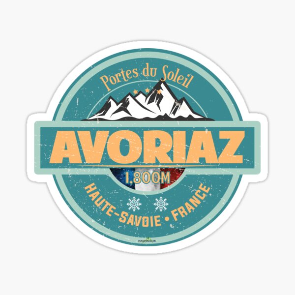 Item preview, Avoriaz France Ski Skiing Alpes Sticker T-Shirt 02 designed and sold by OuterShellUK.